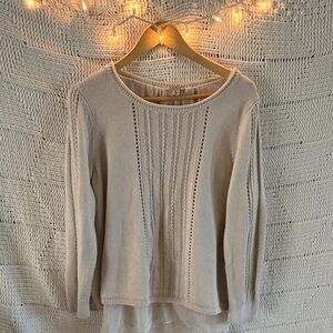 Lucky Brand Women's Scoop Neck Sweater in Light Beige